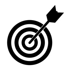 Target icon clip art, dart hitting target.