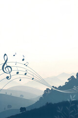 Musical poster. Music elements design for card, invitation, flyer. A cover of music disc or a music single