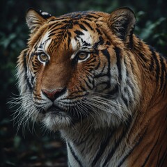 Fototapeta premium A realistic painting of a majestic tiger