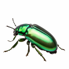 Naklejka premium Green beetle insect rose chafer (cetonia aurata) isolated on white