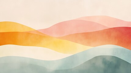 Abstract wave patterns in soft colors create a serene and calming visual effect.