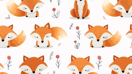 Cute and Playful Fox Seamless Pattern for Digital Design Projects