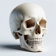 human skull isolated on black