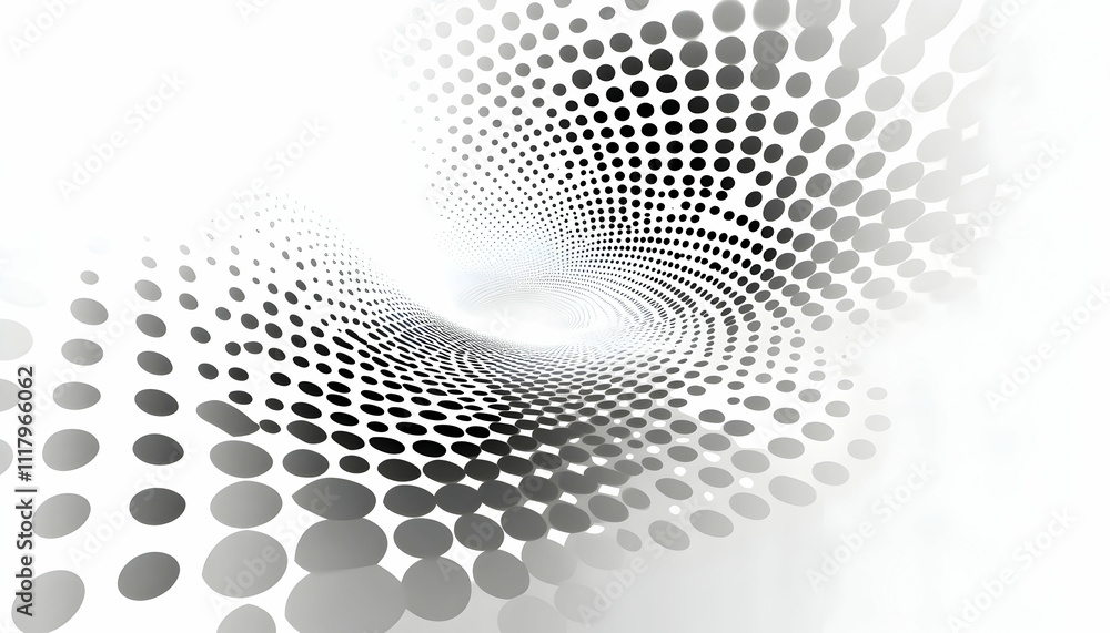 Poster abstract grayscale swirl background of varying sized circles creating a vortex effect, perfect for m