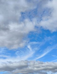 Beautiful blue sky background with clouds. Beautiful clouds in the blue sky