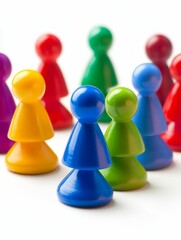 Obraz premium Colorful, miniature, two-tiered figures cluster.