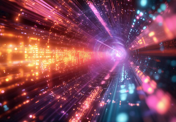 Fototapeta premium Digital transformation. supercomputer. quantum computer. 