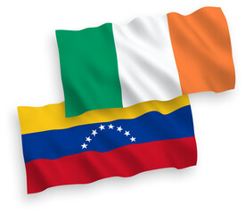 Flags of Ireland and Venezuela on a white background