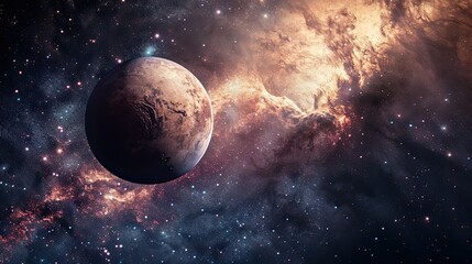 planet Earth in galaxy space, abstract illustration