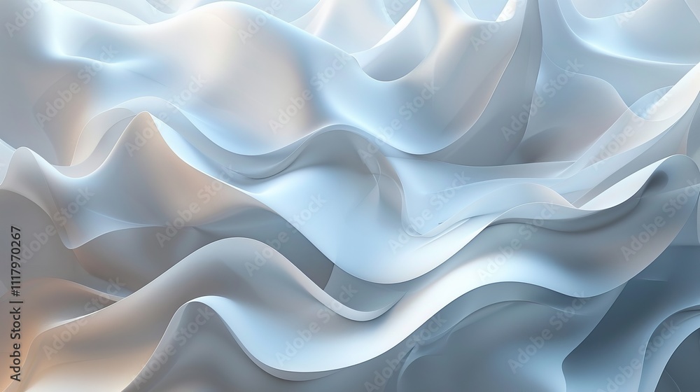 Poster the image is white wave with a white background. the wave is very smooth and has very calming effect