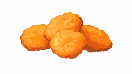 Crisp Chicken Nugget Icon on Transparent Background for Graphic Designers