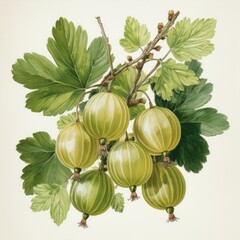 This charming watercolor depiction of organic gooseberries is perfect for ecobranding and food blogs alike
