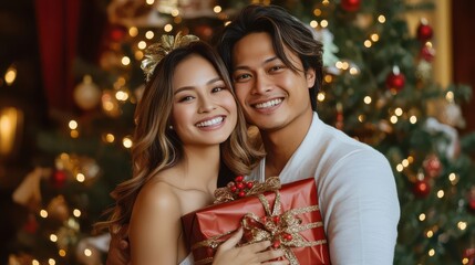 Joyful Holiday Celebration with Gifts and Smiles