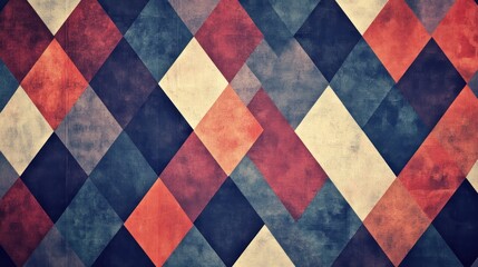 Fototapeta premium A textured geometric pattern featuring diamond shapes in muted colors.