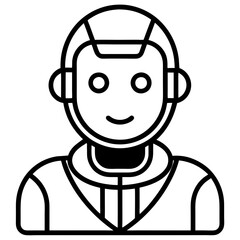 AI Assistant Icon vector silhouette black design white background