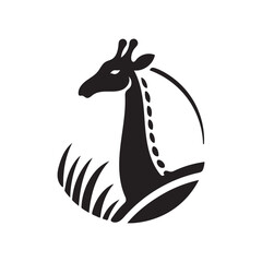 Fototapeta premium Unique Style Silhouette Giraffe Logo Icon Vector Graphic