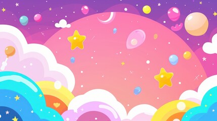 Magical Rainbow and Starry Sky