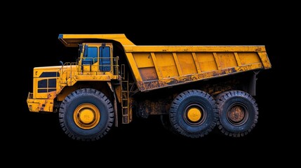 Fototapeta premium dump truck on a black background