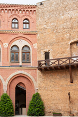 Interior view of Belmonte Castle in Cuenca, Spain, showcasing medieval architecture