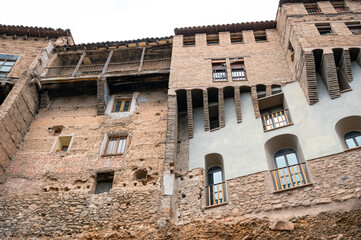 View of the hanging houses in the Jewish Quarter of Tarazona, Zaragoza, Spain