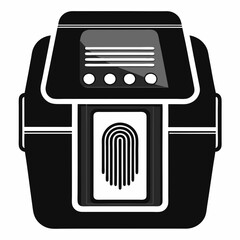 Biometric Scanner vector silhouette black design white background