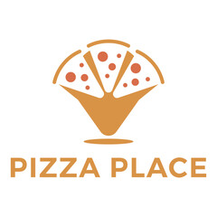 pizza place flat minimalist logo design