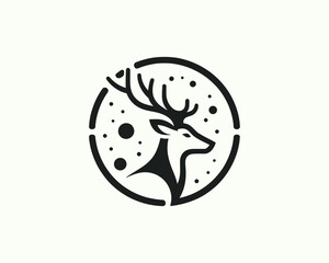 Deer logo vector template. Deer head icon illustration. Deer logo design for t-shirts