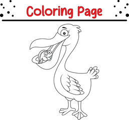  Pelican coloring book page
