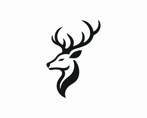 Fototapeta premium Deer logo vector template. Deer head icon illustration. Deer logo design for t-shirts