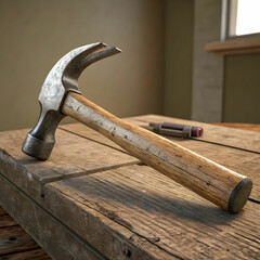 construction hammer indoors still life