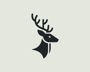 Deer logo vector template. Deer head icon illustration. Deer logo design for t-shirts