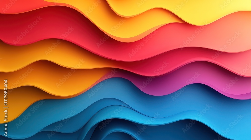 Poster abstract waves of vibrant colors create a dynamic and visually appealing design.
