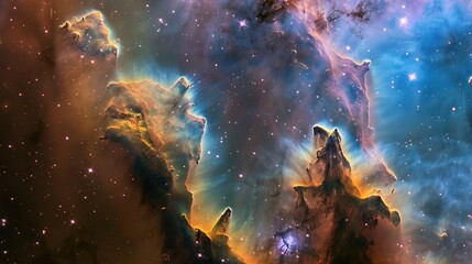 Fototapeta premium Hyper-Realistic Beauty Impressive Galaxy Nebula Captured in Stunning Detail and Splendor