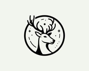 Deer logo vector template. Deer head icon illustration. Deer logo design for t-shirts