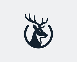 Deer logo vector template. Deer head icon illustration. Deer logo design for t-shirts