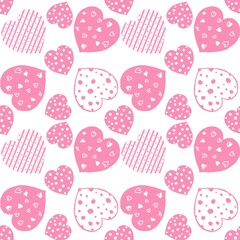 Pink heart seamless pattern