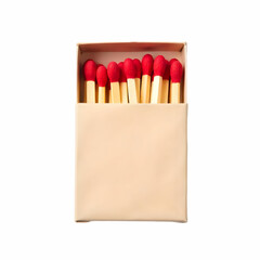 Matches in a matchbox isolated on the blank background