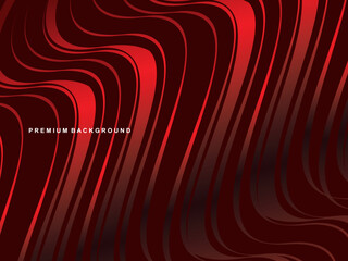 Gradient red wavy lines abstract pattern design. Vector background. Realistic 3d wallpaper with luxury flowing lines, perfect for posters, celebrations, websites, flyers, banners, apps, etc.