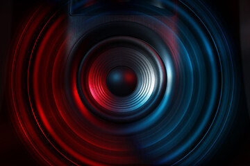 Sound waves coming out of loudspeaker, closeup