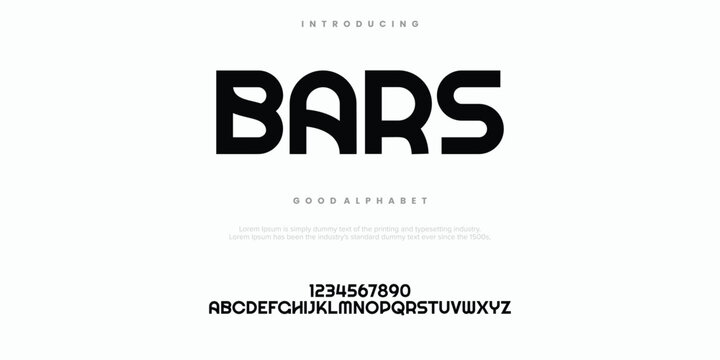 Bars Abstract minimal modern alphabet fonts. Typography technology vector illustration