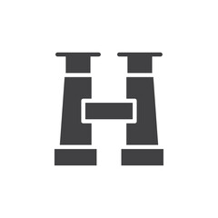 Binoculars icon flat and simple set design