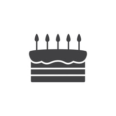 Birthday cake icon flat and simple set design