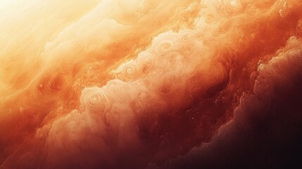 Obraz premium Abstract depiction of swirling clouds, resembling a planetary atmosphere.