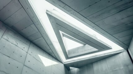 Fototapeta premium Concrete Triangles, Geometric Structure in Architecture