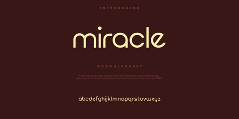 Miracle Abstract minimal modern alphabet fonts. Typography technology vector illustration