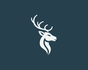 Deer Head Logo Vector Illustration