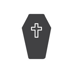 Coffin icon flat and simple set design