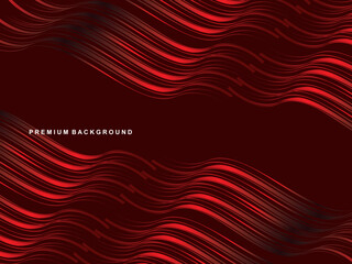 Gradient red wavy lines abstract pattern design. Vector background. Realistic 3d wallpaper with luxury flowing lines, perfect for posters, celebrations, websites, flyers, banners, apps, etc.