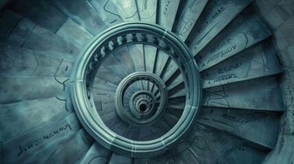 Fototapeta premium Spiral Staircase in a Historic Building