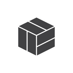 Dimension box icon flat and simple set design